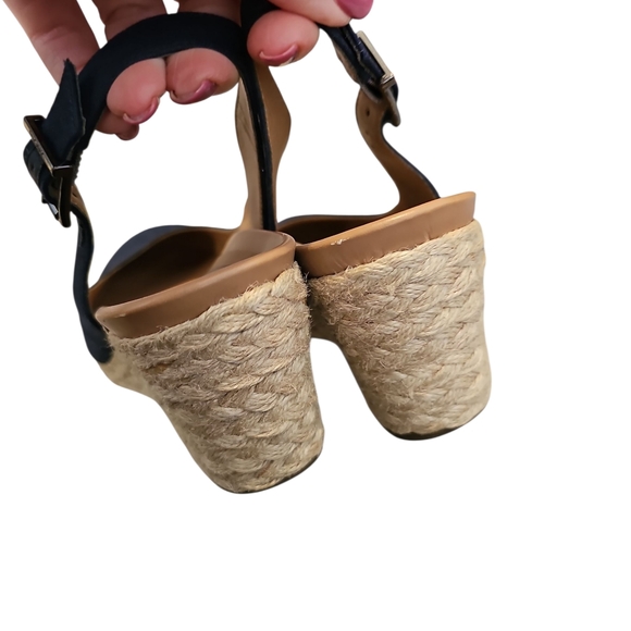 Vionic Navy Wedge Espadrille Slingback Sandals Sz 8 - Picture 5 of 5